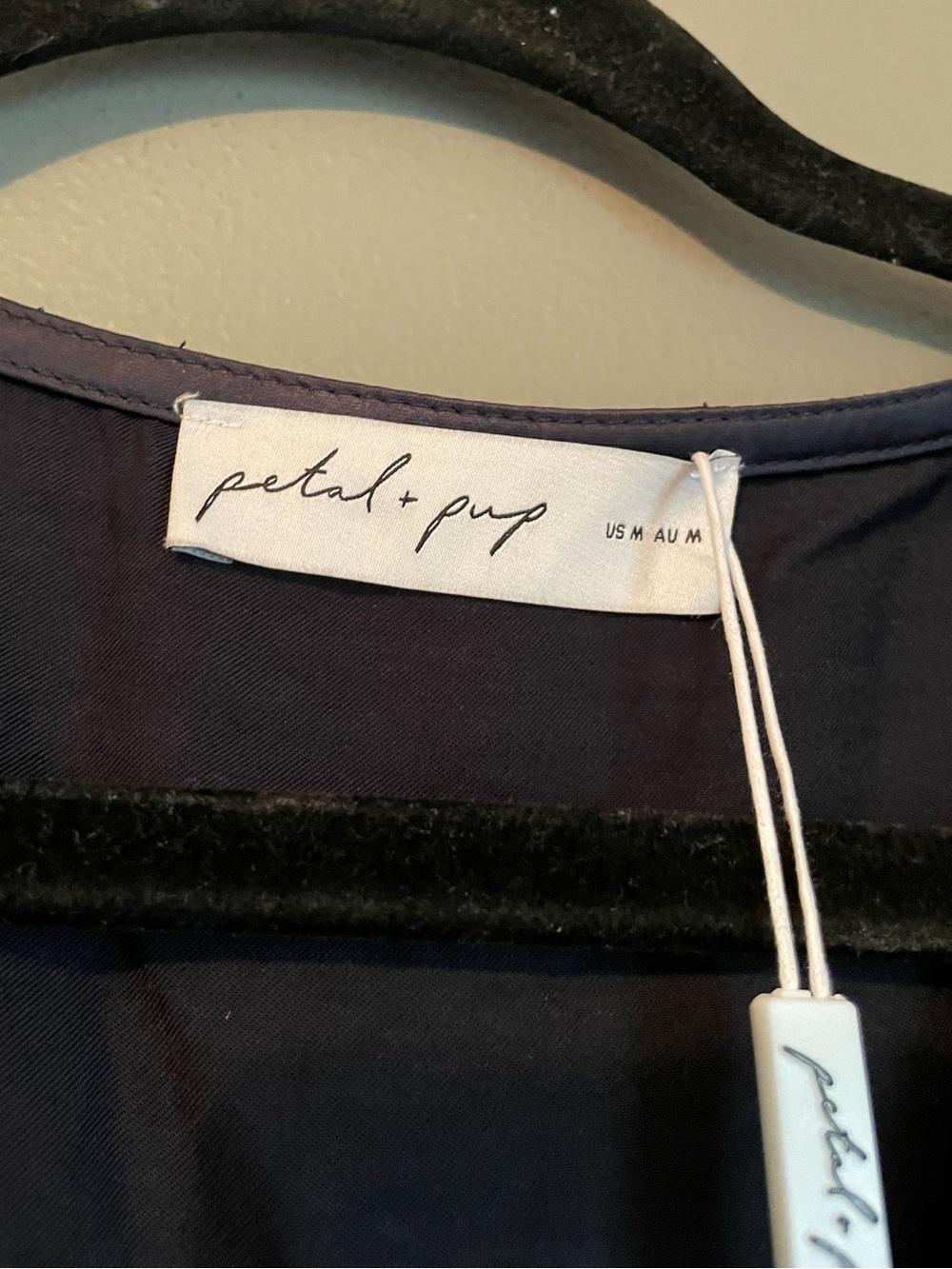 NWT Petal & Pup Sz Medium Navy Blue Ricki Dolman Sleeve Satin Maxi Dress Ret $99 - Picture 8 of 14